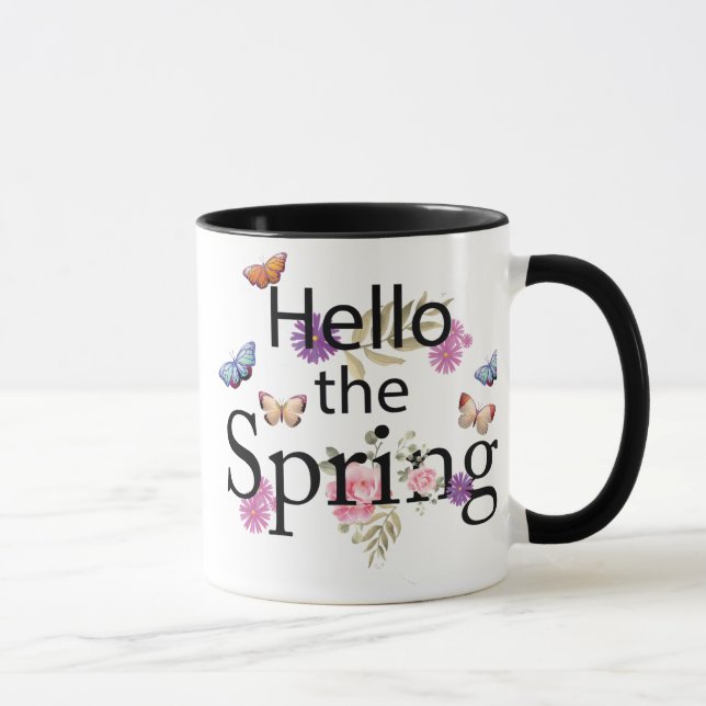 Hello The Spring Blume Tasse (Rechts)