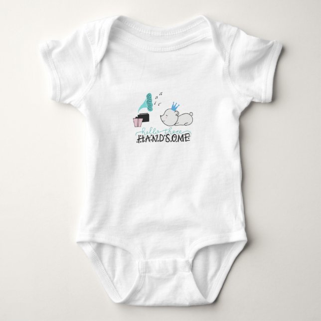 "Hello There Handsome" Baby Jersey Bodysuit 0-24 Strampler (Vorderseite)