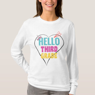 Hello Third Grade Farbiges Design für die dritte T-Shirt