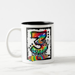 Hello Third Grade Gefärbte Krawatte Back T Zweifarbige Tasse