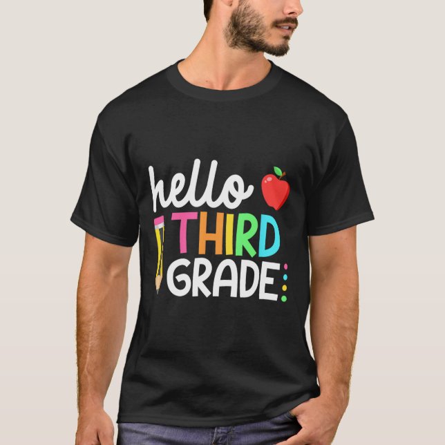 Hello Third Grade Team 3rd Grade Byck To School Te T-Shirt (Vorderseite)