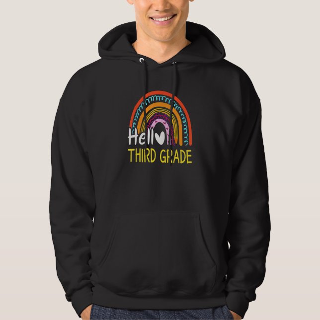 Hello Third Grade Team 3rd Graderainbow Welcome Ba Hoodie (Vorderseite)