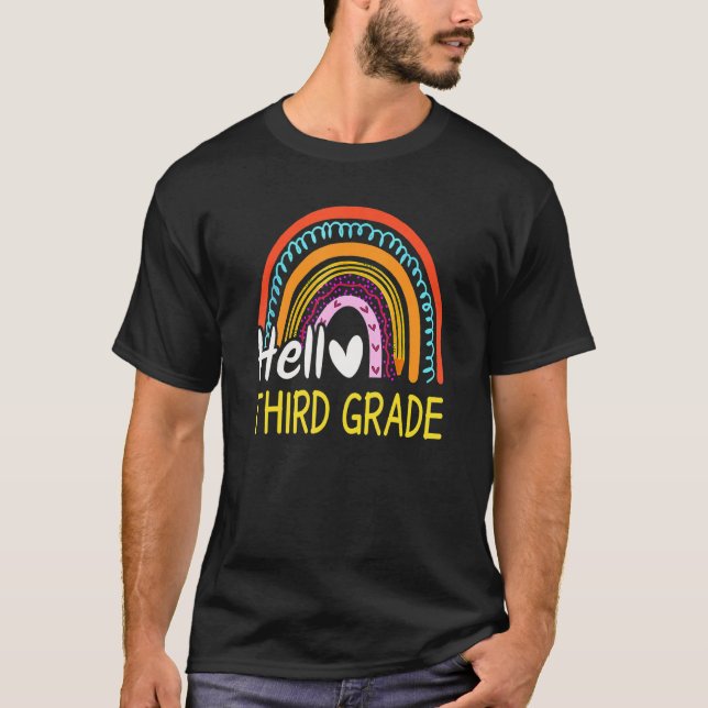Hello Third Grade Team 3rd Graderainbow Welcome Ba T-Shirt (Vorderseite)