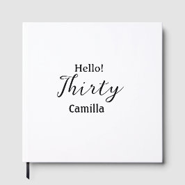 Hello thirty birthday name simple minimal elegant  gästebuch
