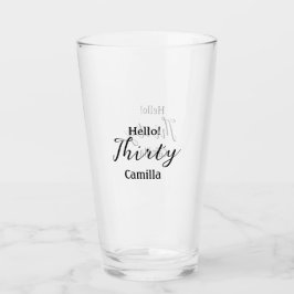 Hello thirty birthday name simple minimal elegant  glas