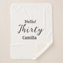 Hello thirty birthday name simple minimal elegant  sherpadecke