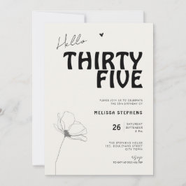 Hello Thirty Five Bold Typography 35th Birthday Einladung