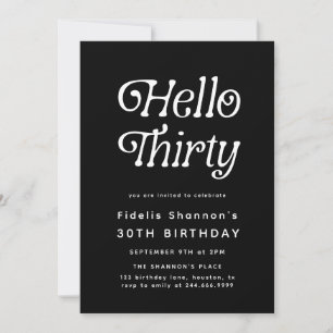 Hello Thirty Modern Retro 30. Geburtstag Einladung