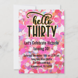 Hello Thirty - Pink Einladung