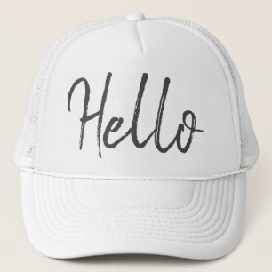 Hello Trendy White Baseball Hat Truckerkappe