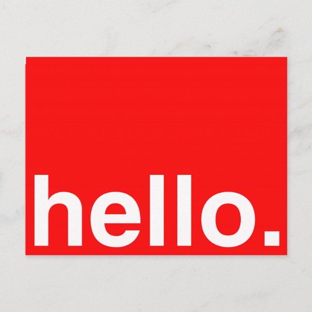 HELLO Typografy Greeting Postkarte (Vorderseite)