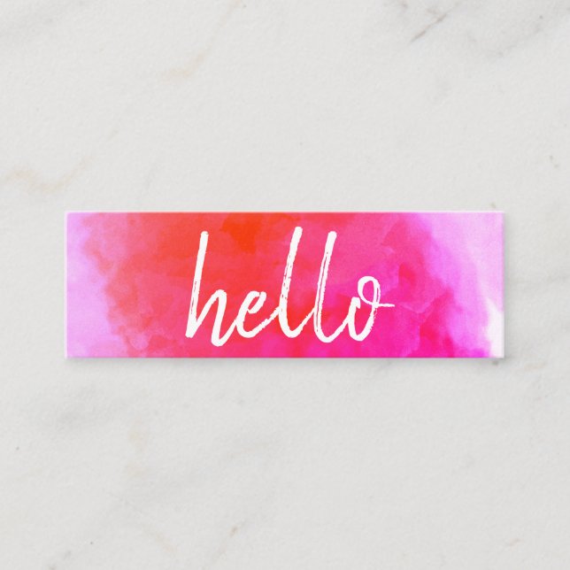 Hello Watercolor Vibrant Mini Visitenkarte (Vorderseite)