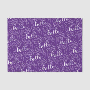 HELLO-weißes, nahtloses Muster mit LINES Seidenpapier