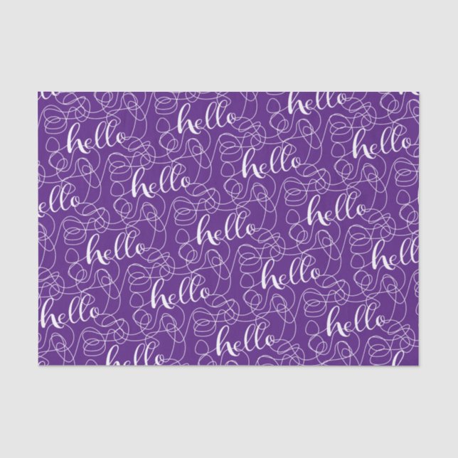 HELLO-weißes, nahtloses Muster mit LINES Seidenpapier (Vorderseite)