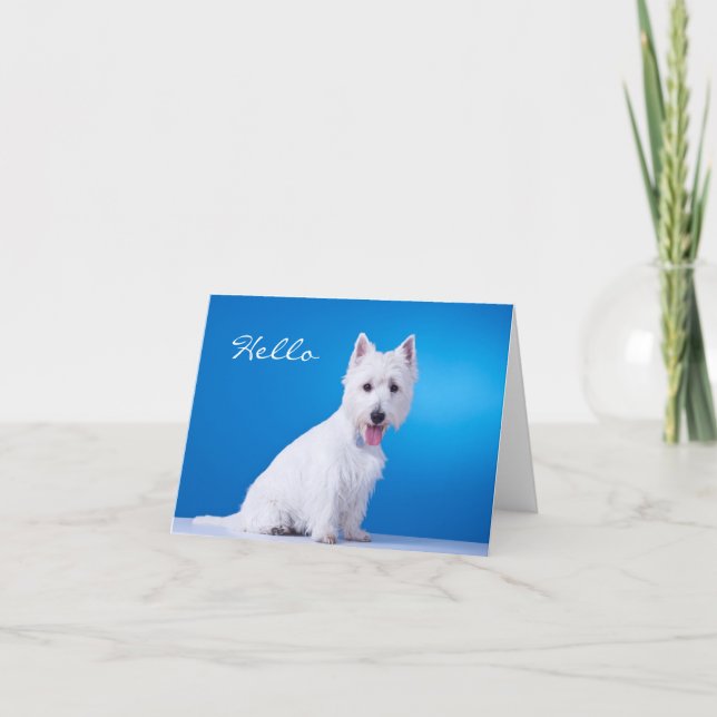 Hello West Highland Terrier Blank Note Card Karte (Vorderseite)