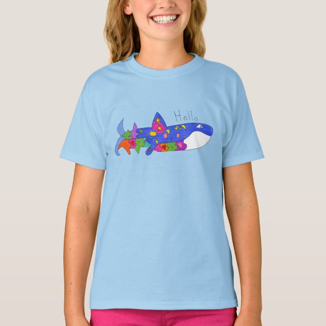 Hello Whale Kids Shirt (Vorderseite)