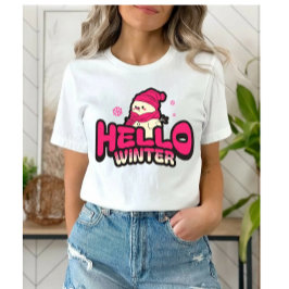 Hello Winter Cute Snowman Tri-Blend Shirt