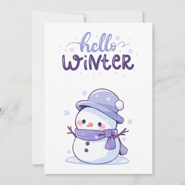 Hello Winter Holiday Card Feiertagskarte (Vorderseite)