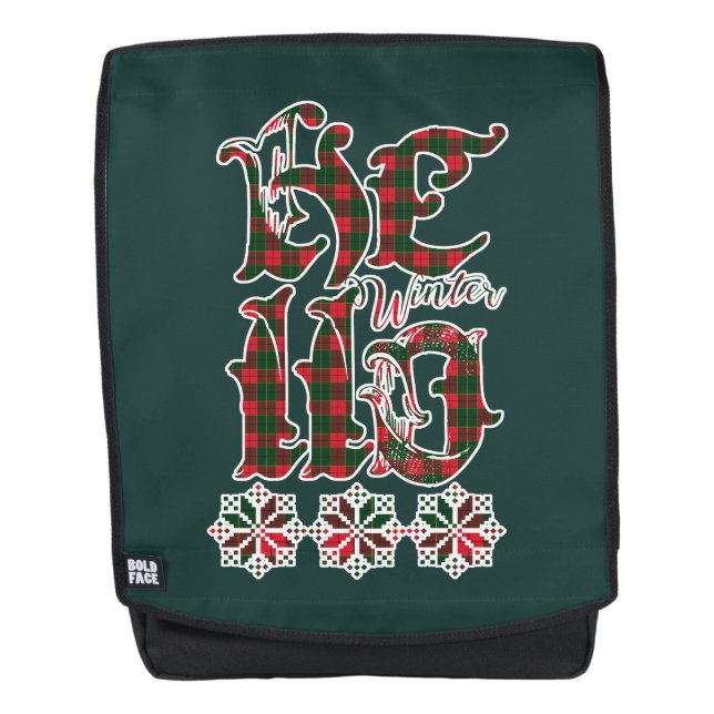 Hello Winter Holiday Letters, Scotland Pattern Rucksack (Vorderseite)