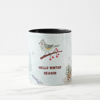 Hello Winter Season Mug – Cozy Hot Cocoa & Snow  Tasse