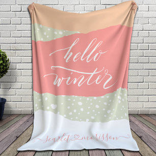 Hello Winter Stilvolles Abstraktes Retro Design Sherpadecke