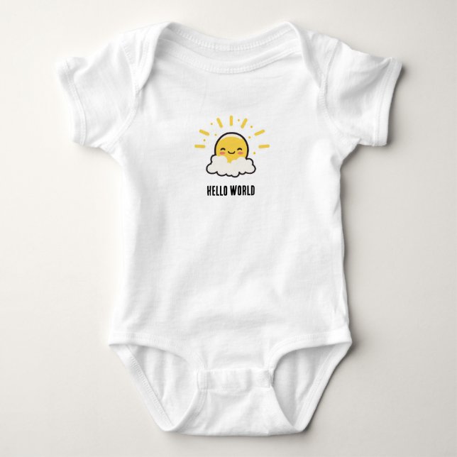 Hello World Baby Bodysuit Strampler (Vorderseite)