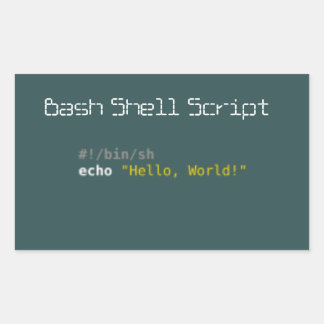 Hello World Bash Muschel Script Rechteckiger Aufkleber