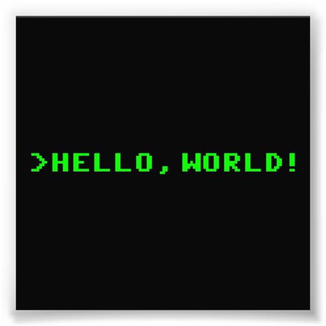 Hello World Computerprogrammierung Fotodruck (Vorne)