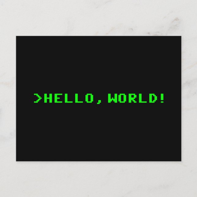 Hello World Computerprogrammierung Postkarte (Vorderseite)