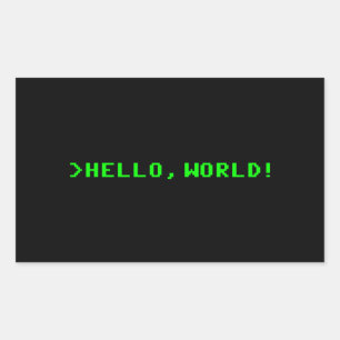 Hello World Computerprogrammierung Rechteckiger Aufkleber