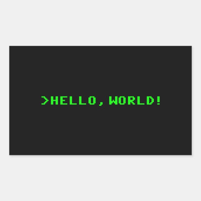Hello World Computerprogrammierung Rechteckiger Aufkleber (Vorderseite)