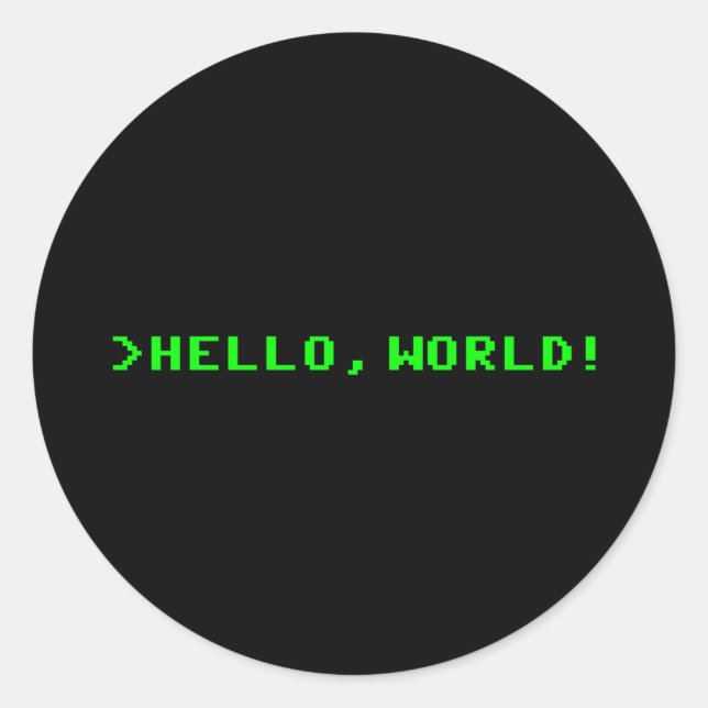 Hello World Computerprogrammierung Runder Aufkleber (Vorderseite)