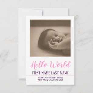 Hello World - faire-part de naissance avec photo