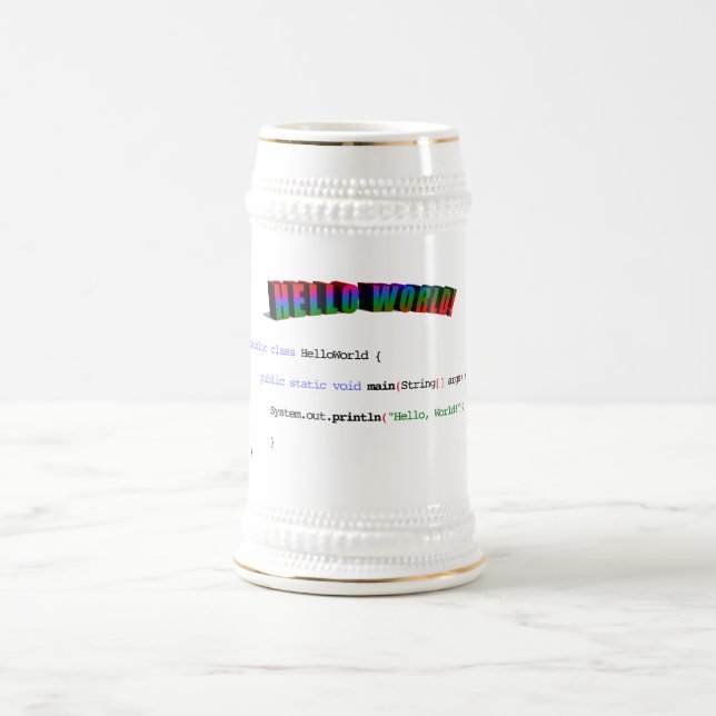 Hello World Geek grüßen Java Bierglas (Mittel)