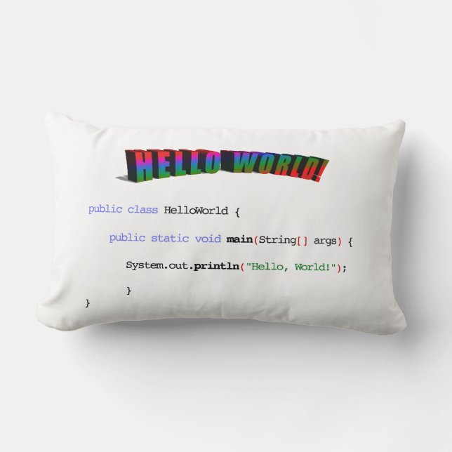 Hello World Geek grüßen Java Lendenkissen (Vorderseite)