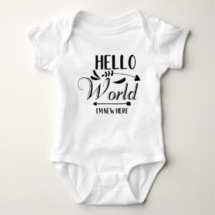 "Hello World i m new here" Funny Baby Bodysuit Baby Strampler