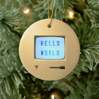 Hello World Keramik Ornament