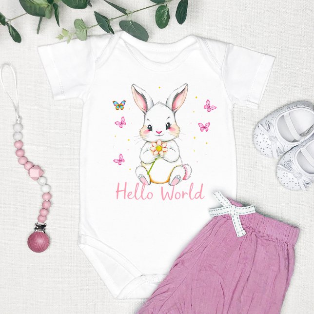 "Hello World" Niedlich Adorable Bunny Baby Strampler (Von Creator hochgeladen)