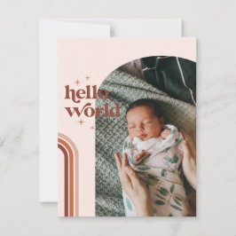 Hello World | Retro Boho Birth Ankündigung