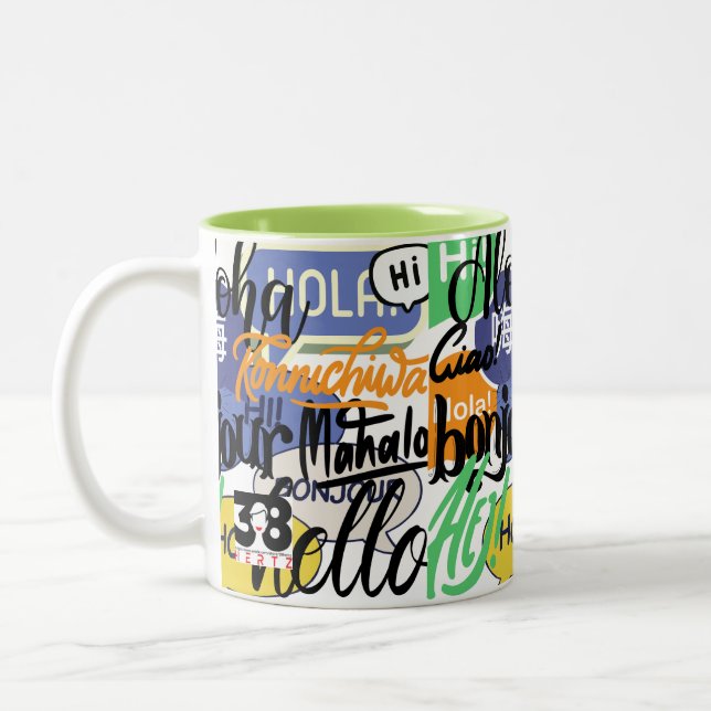 Hello World Zweifarbige Tasse (Links)