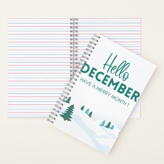 HelloDecember MerryChristmas Tree's Spiral Noteboo Notizbuch (Innen)