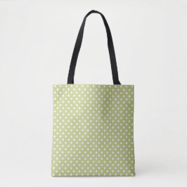 Hellolivgrüne Tote-Tasche mit Punkten | Tragetasch Tasche