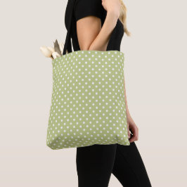 Hellolivgrüne Tote-Tasche mit Punkten | Tragetasch Tasche