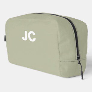 Hellolivgrünes Monogramm Minimalistische moderne R Waschbeutel