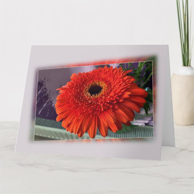 Hellorange Blüte Karte (Vorderseite)