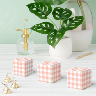 Hellorange Gingham-Karo-Partygeschenkbox Geschenkschachtel
