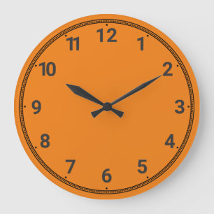 Hellorange Große Wanduhr