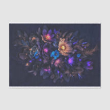 Hellorange, lila, blaue und dunkle Blume
