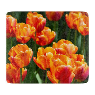 Hellorange Tulpen im Park Schneidebrett
