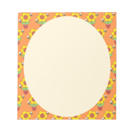 Hellorange und gelbe Sonnenblume Notizblock